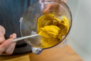 Hummus Without Tahini Recipe | Creamy & Easy Mediterranean Dip 3 Step 3: Put the lid on and blend for 2 full minutes. Stop halfway to scrape down the sides with a spoon, then blend for another minute.