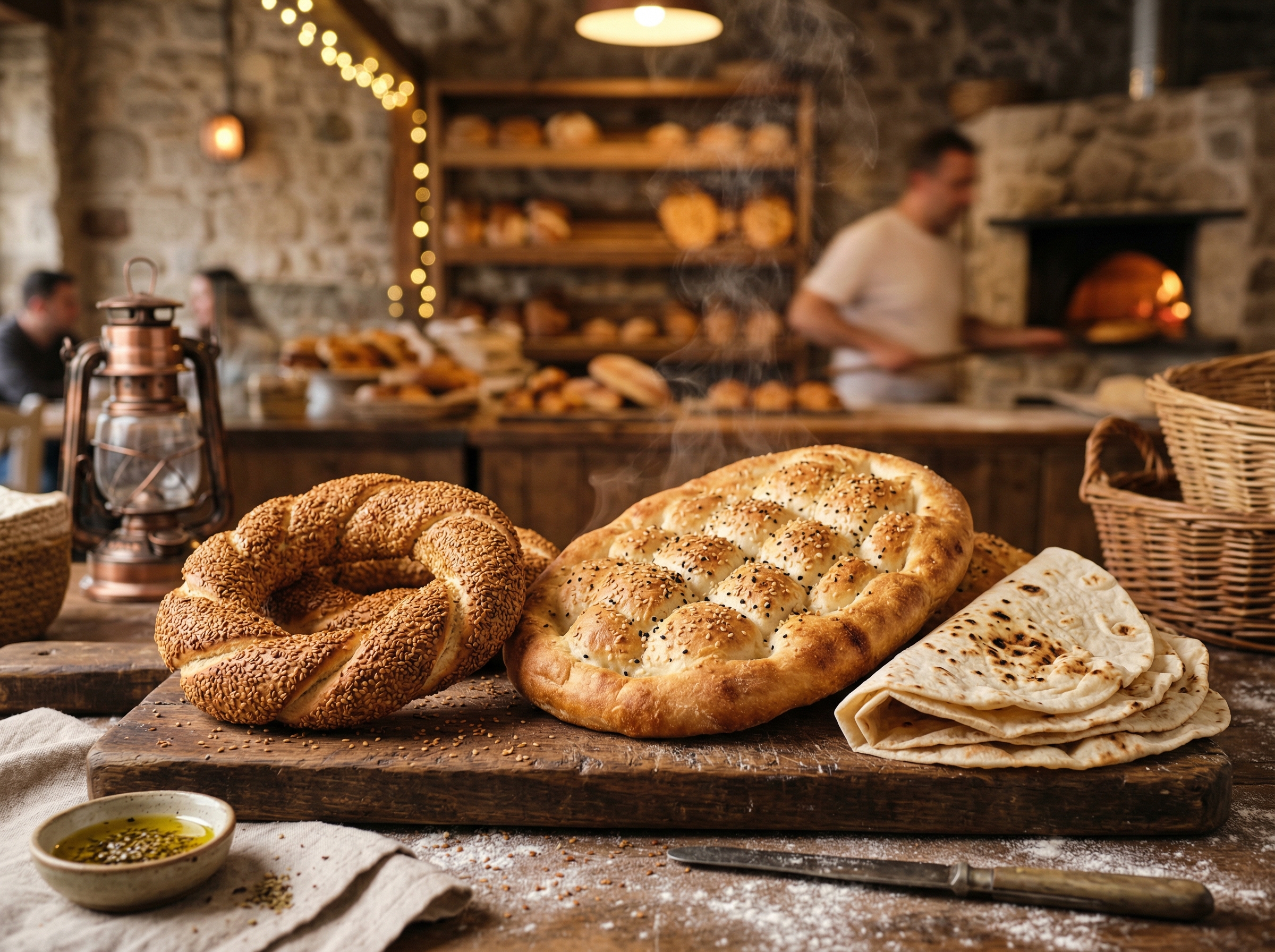 Turkish Breads Pide Simit