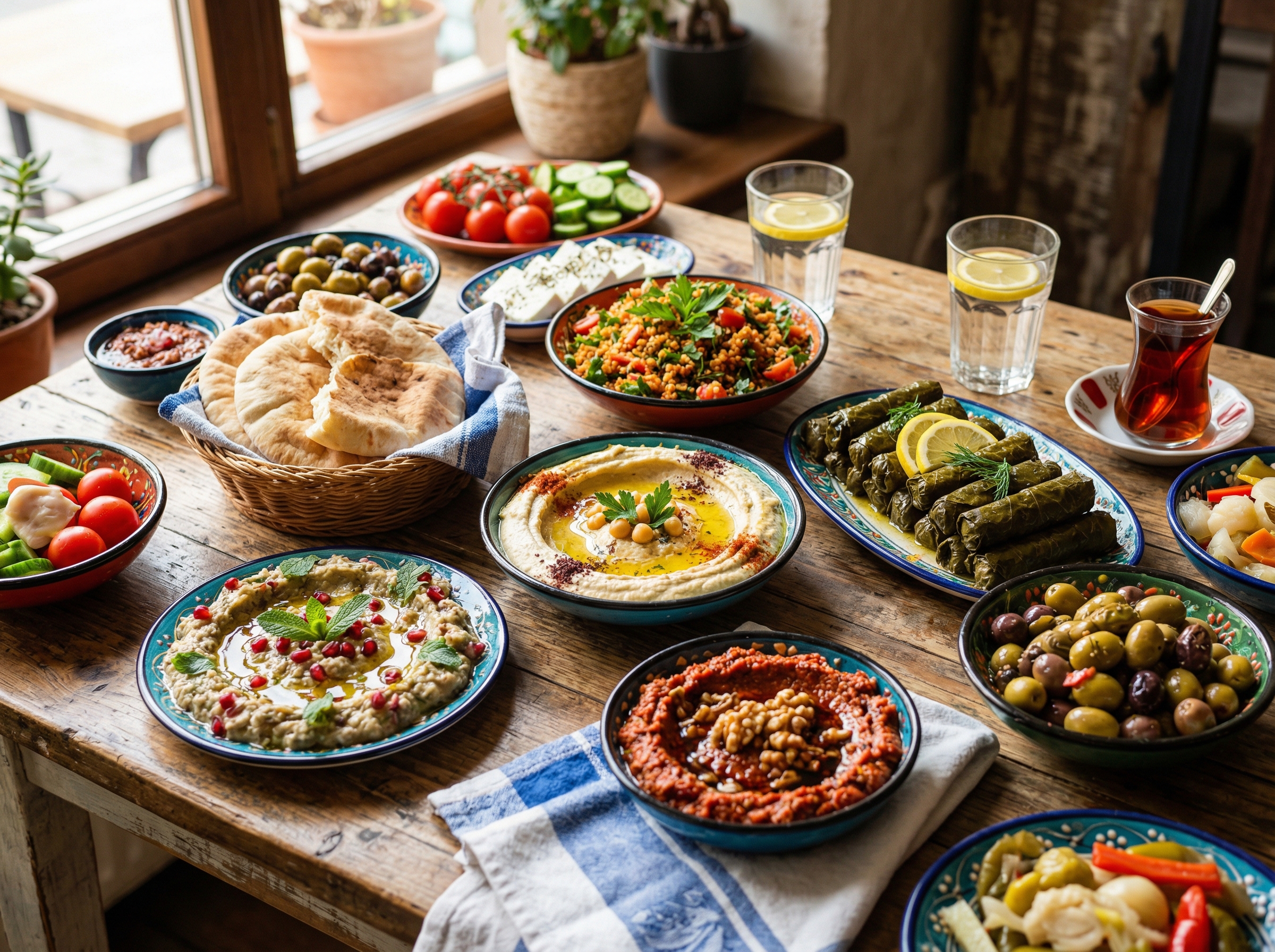 Turkish Vegetarian Cuisine Meze Hummus