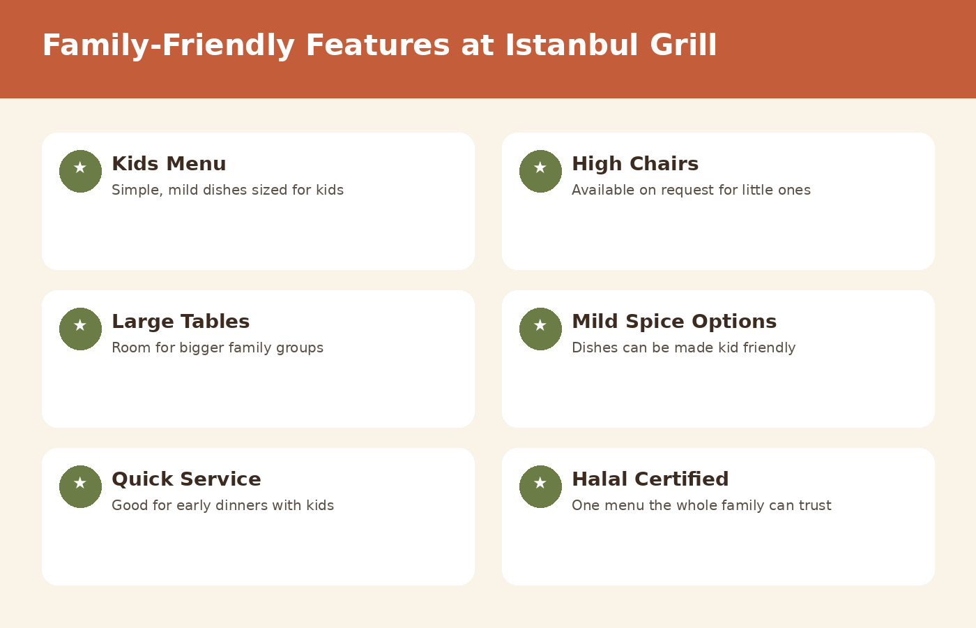 features of istanbul grill